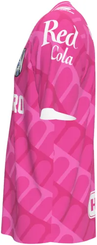 Camisa de goleiro do Querétaro 2026 - 2027 rosa com arcos tom sobre tom, frente e costas