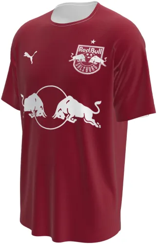 Camisa visitante do RB Salzburg 2026 - 2027 vinho com os dois touros em branco, frente e costas