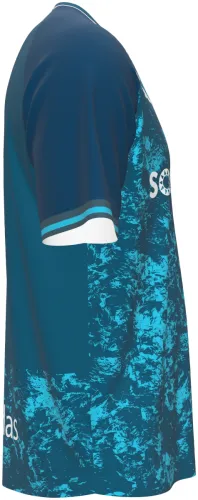 Camisa visitante do SC Braga 2026 - 2027 azul-petróleo com textura craquelê, frente e costas