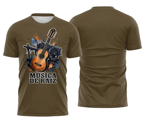 Estampa digital para festival sertanejo em camisa com foco na tipografia música de raiz.