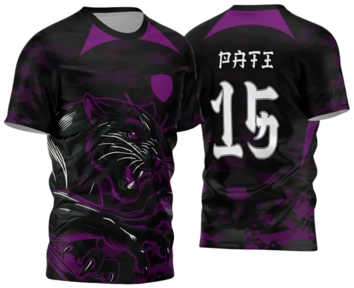 Interclasse: Camiseta Pantera Preta e Roxa Vetorizada