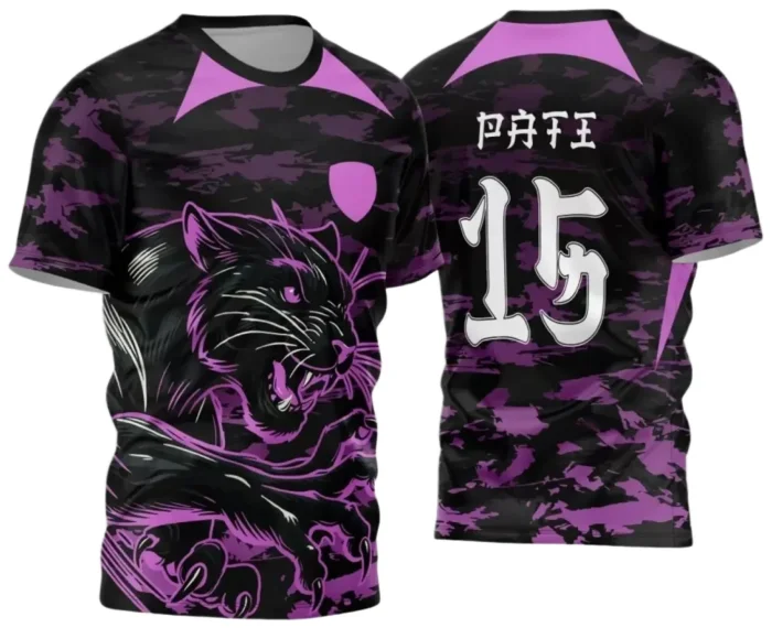 Interclasse: Camiseta Pantera Preta e Roxa Vetorizada