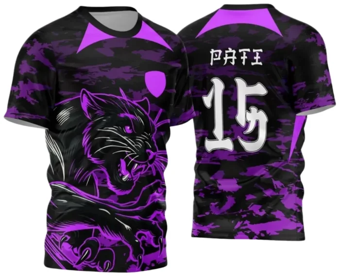 Interclasse: Camiseta Pantera Preta e Roxa Vetorizada