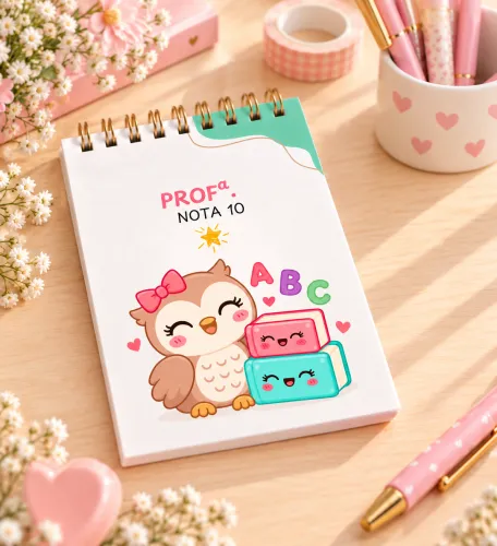 Kit digital com 14 capas para Bloquinhos A6 de Professoras