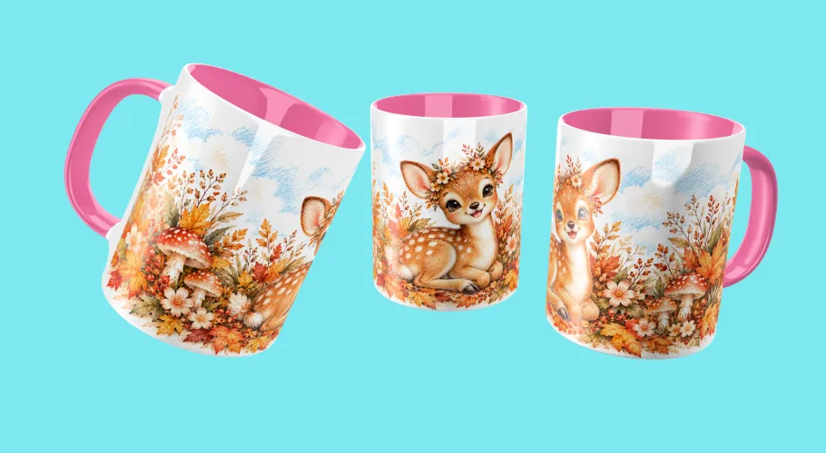 Kit Cervinho Bosque 2027 com artes PNG para caneca e ecobag e agenda PDF A5 14,8 x 21 cm. Arquivos digitais para personalizados.