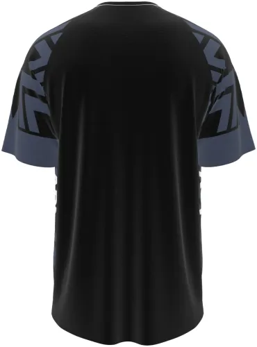 Camisa de goleiro do América de Cali 2026 cinza e preta com grafismo geométrico, frente e costas