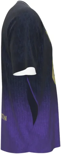 Camisa visitante do Barcelona 2026 - 2027 preta com degradê roxo, frente e costas