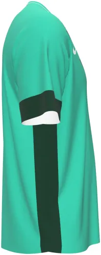 Camisa titular do Beijing Guoan 2026 verde com traços diagonais escuros, frente e costas