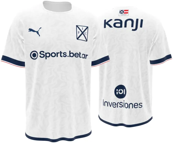 Camisa visitante do CA Independiente 2026 branca com arabesco tom sobre tom, frente e costas