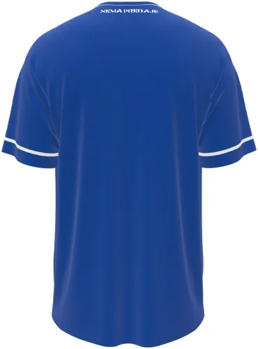 Camisa titular do Dinamo Zagreb 2026 - 2027 azul com traços geométricos finos, frente e costas