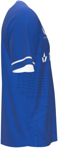 Camisa titular do Dinamo Zagreb 2026 - 2027 azul com traços geométricos finos, frente e costas