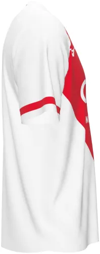 Camisa titular do Monaco 2026 - 2027 branca com a diagonal vermelha, frente e costas
