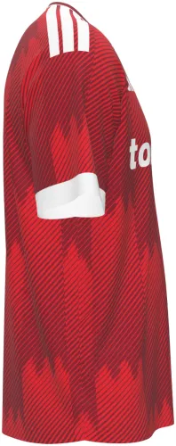 Camisa titular do Nuremberg 2026 - 2027 vermelha com padrão de muralha, frente e costas