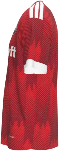Camisa titular do Nuremberg 2026 - 2027 vermelha com padrão de muralha, frente e costas