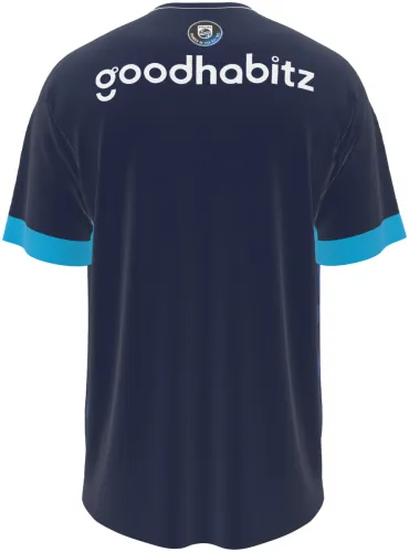 Camisa terceiro uniforme do PSV Eindhoven 2026 - 2027 azul-marinho com grafismo de circuito, frente e costas