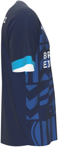 Camisa terceiro uniforme do PSV Eindhoven 2026 - 2027 azul-marinho com grafismo de circuito, frente e costas