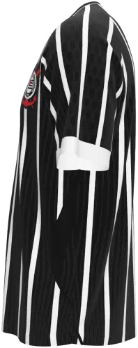Camisa visitante do SC Corinthians 2026 listrada de preto e branco, frente e costas
