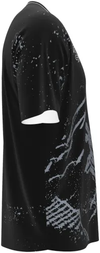 Camisa de goleiro da Suíça 2026 preta com os Alpes pintados em cinza, frente e costas