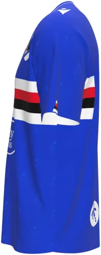 Camisa titular da UC Sampdoria 2026 - 2027 azul com a faixa clássica no peito, frente e costas