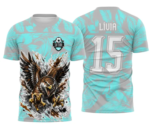 Mascote gavião agressivo para camisa de interclasse e identidade visual de equipe escolar Arte Autoral Doces Desenhos