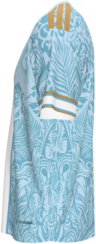 Camisa conceito da Argentina 2026 azul-celeste com onça-pintada e faixa dourada, frente e costas