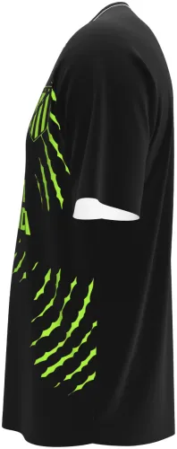Camisa de pré-jogo do Atlético de Madrid 2026 - 2027 preta com ondas verde-limão, frente e costas