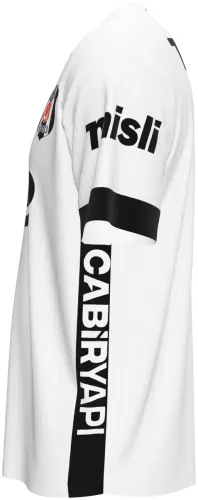 Camisa titular do Beşiktaş 2026 - 2027 branca com punho preto, frente e costas