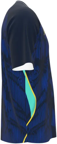 Camisa conceito do Brasil 2026 azul-marinho com o rosto do Cristo Redentor, frente e costas