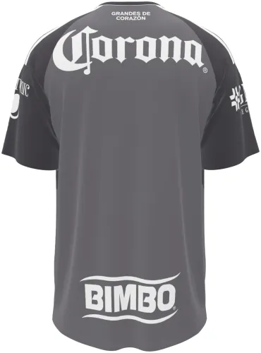 Camisa visitante do Club América 2026 - 2027 cinza com um V em pixels, frente e costas