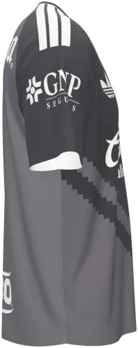 Camisa visitante do Club América 2026 - 2027 cinza com um V em pixels, frente e costas