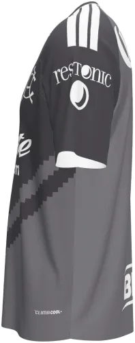 Camisa visitante do Club América 2026 - 2027 cinza com um V em pixels, frente e costas