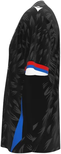Camisa visitante do Crystal Palace 2026 - 2027 preta com plumagem tom sobre tom, frente e costas