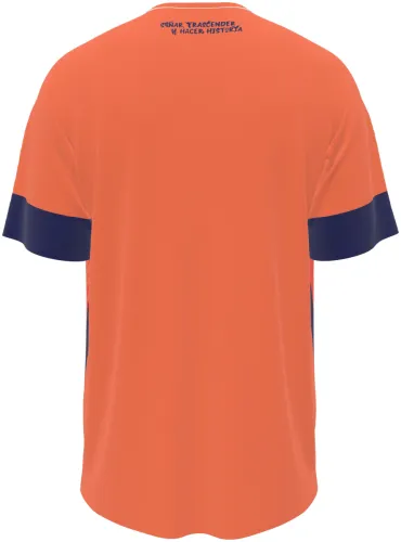 Camisa de goleiro do Equador 2026 laranja com trama de pontos em diagonal, frente e costas
