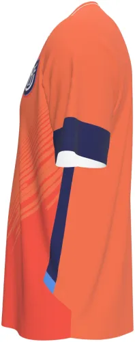 Camisa de goleiro do Equador 2026 laranja com trama de pontos em diagonal, frente e costas