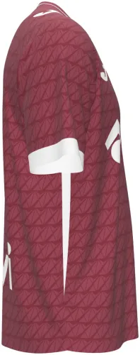 Camisa visitante do Getafe 2026 - 2027 bordô com trama de ondas tom sobre tom, frente e costas