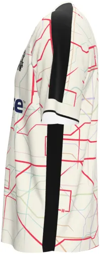 Camisa terceiro uniforme do Hashtag United 2026 - 2027 branca com mapa de metrô, frente e costas