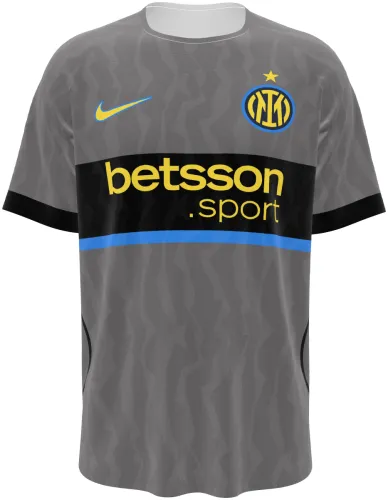 Camisa terceiro uniforme do Inter de Milão 2026 - 2027 cinza com faixa preta no peito, frente e costas