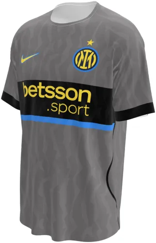 Camisa terceiro uniforme do Inter de Milão 2026 - 2027 cinza com faixa preta no peito, frente e costas