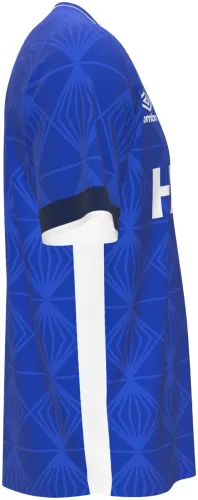 Camisa titular do Ipswich Town 2026 - 2027 azul com losangos em linha fina, frente e costas