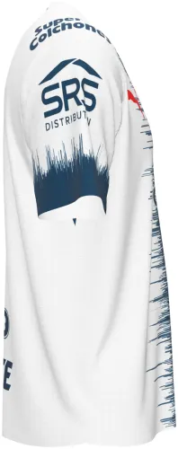 Camisa visitante do Monterrey 2026 - 2027 branca com coluna de riscos azuis, frente e costas