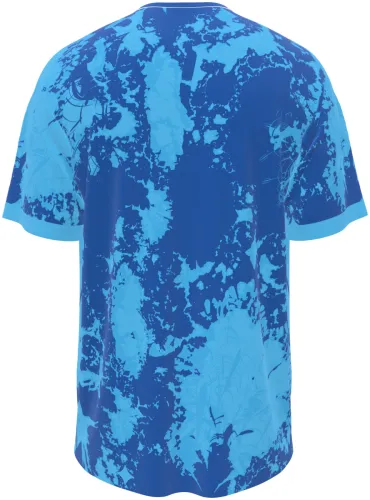 Camisa de goleiro dos Países Baixos 2026 azul com uma estrela grande, frente e costas