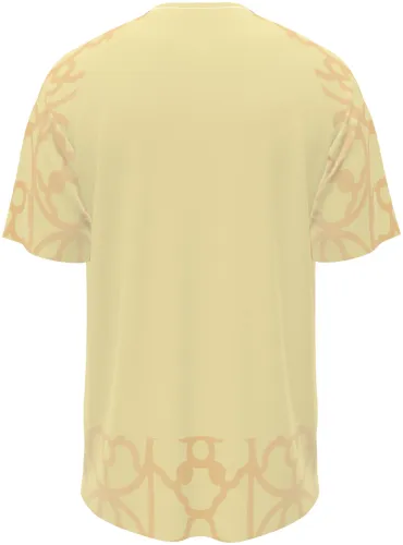Camisa de goleiro da República Tcheca 2026 amarela com rosáceas góticas, frente e costas
