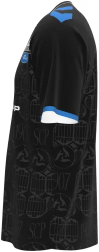 Camisa titular do SC Paderborn 2026 - 2027 preta com monograma repetido, frente e costas