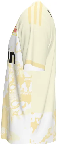 Camisa terceiro uniforme do Union Berlin 2026 - 2027 creme com manchas douradas, frente e costas