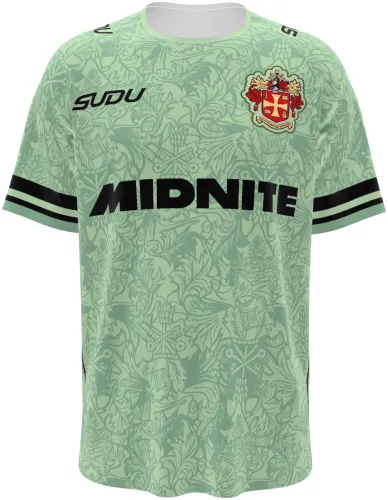 Camisa de goleiro do Wolverhampton 2026 - 2027 verde-sálvia com ornamento floral, frente e costas