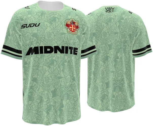 Camisa de goleiro do Wolverhampton 2026 - 2027 verde-sálvia com ornamento floral, frente e costas
