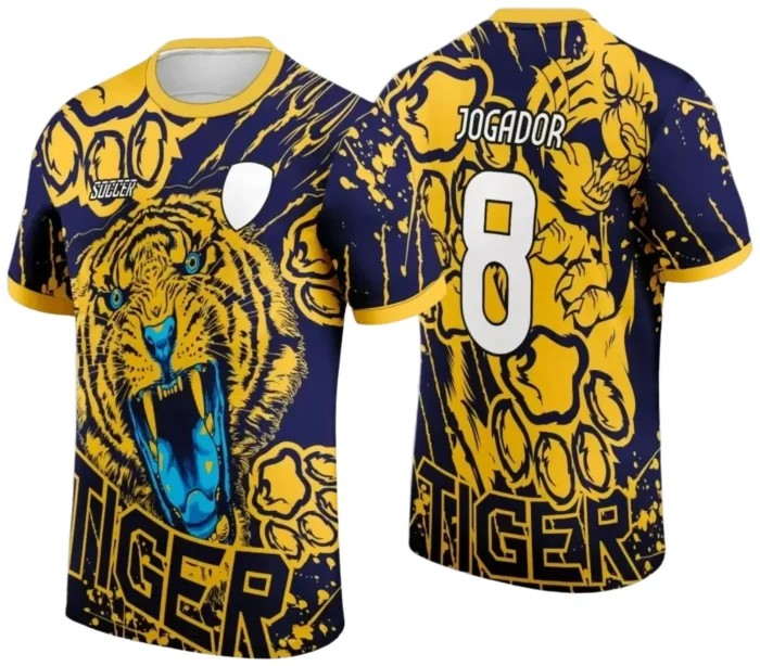 Template para Camisa Interclasse Amarela e Azul Tigre