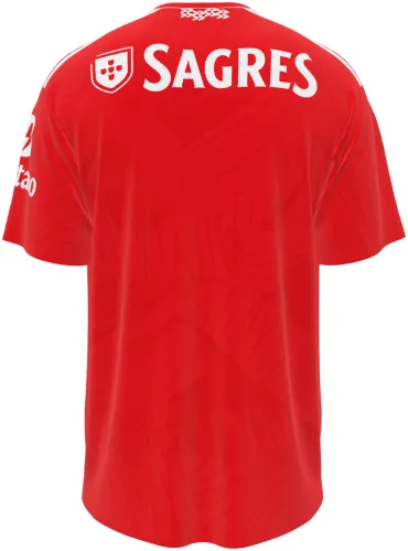Camisa titular do Benfica 2026 - 2027 vermelha com textura tom sobre tom, frente e costas