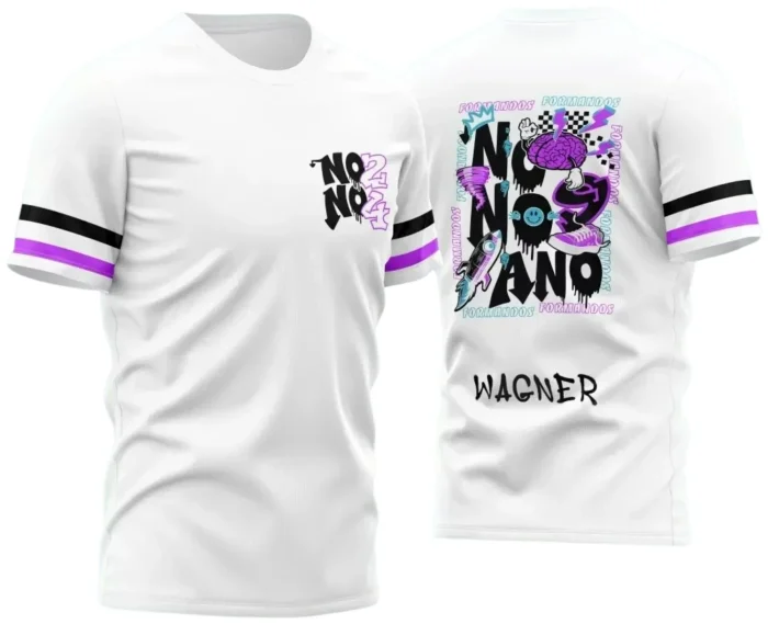 Template para Camisa Nono Ano Branca Foguete