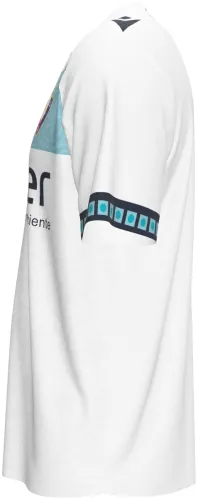 Camisa visitante do CA Osasuna 2026 - 2027 branca com faixa azul de rosetas, frente e costas